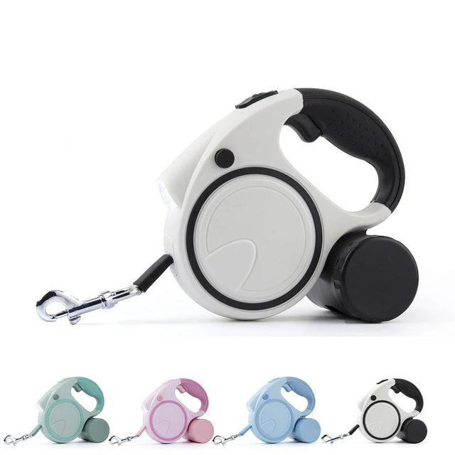 Correa Retráctil 3 en 1 con Luz LED y Dispensador de Bolsas